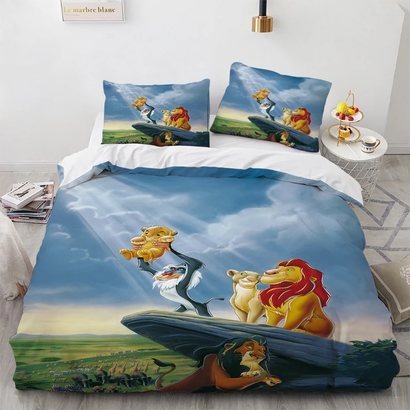 thumbnail image 1 of Disney-juego de ropa de cama de El Rey León para niños, funda de edredón, funda de almohada, dibujos animados de Anime Kawaii, ropa de cama para dormitorio, regalo de cumpleaños, 1 of 5