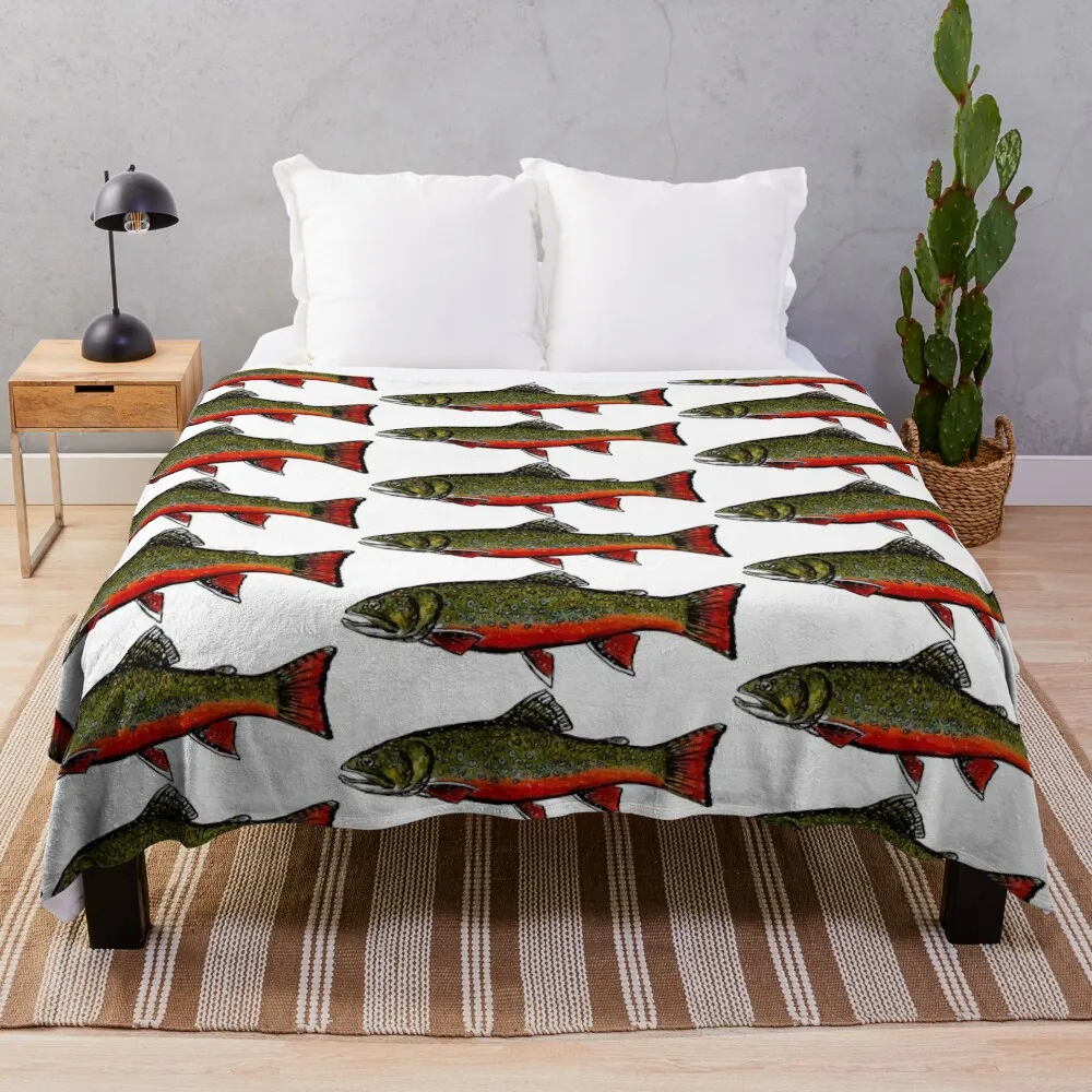 

Brook Trout Throw Blanket Luxury Brand Blanket Decorative Bed Blankets Flannels Blanket