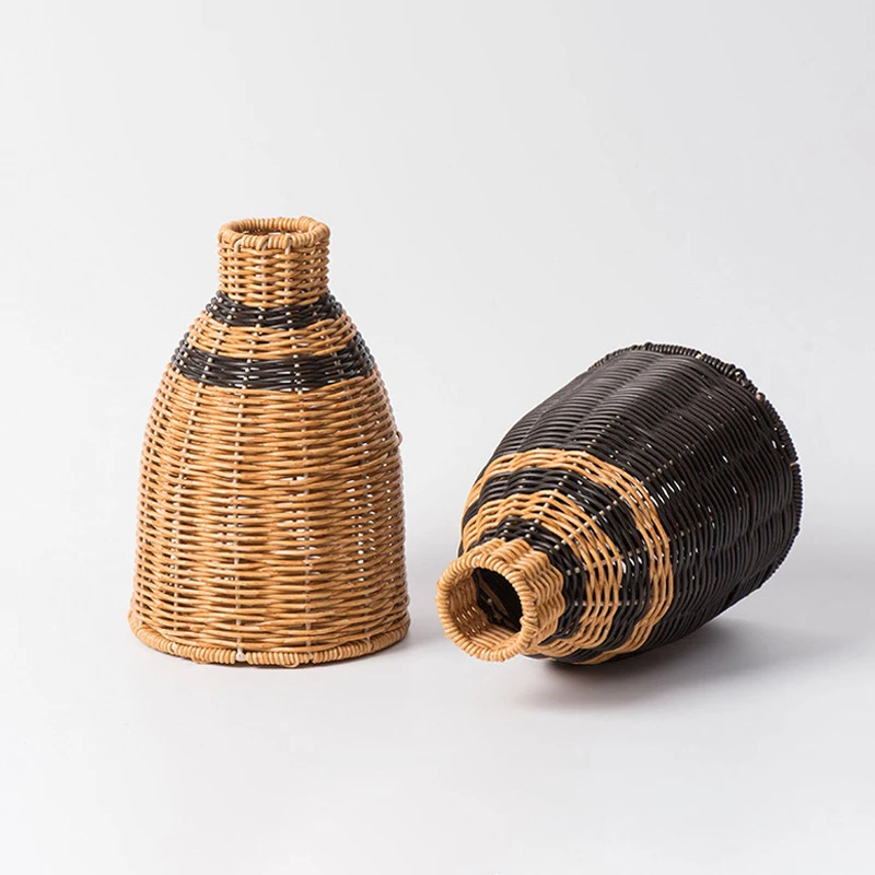 Handmade Woven Imitation Rattan Flower Vase