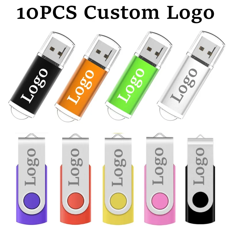 thumbnail image 4 of 10 unidades/lote de memoria USB de metal de 4 GB, 8 GB, 16 GB, 32 GB, 64 GB, memoria USB con logotipo personalizado gratuito y capacidad real, 4 of 5