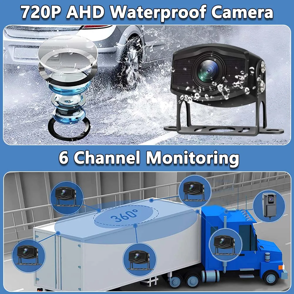 6 ä  ڽ  Ʈ ADAS BSD DVR ý Ʈ   6PCS HD AHD ī޶ H.265   Ʈִ 10.1 ġ MP5 ġ 
