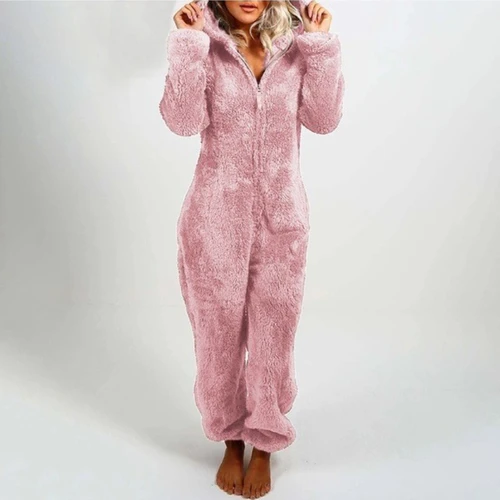 Onesies 플리스 잠옷 전체 플러스 사이즈 후드 세트, 겨울 따뜻한 파자마, 성인 여성용 S-5XL, 2023 패션 2