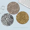 Leopard Print Panther22x22cm Round Kawaii Cartoon Anime Gaming Mouse Pad Keyboard Mouse Mats Deskpad Girls for PC Mouse Carpet 1