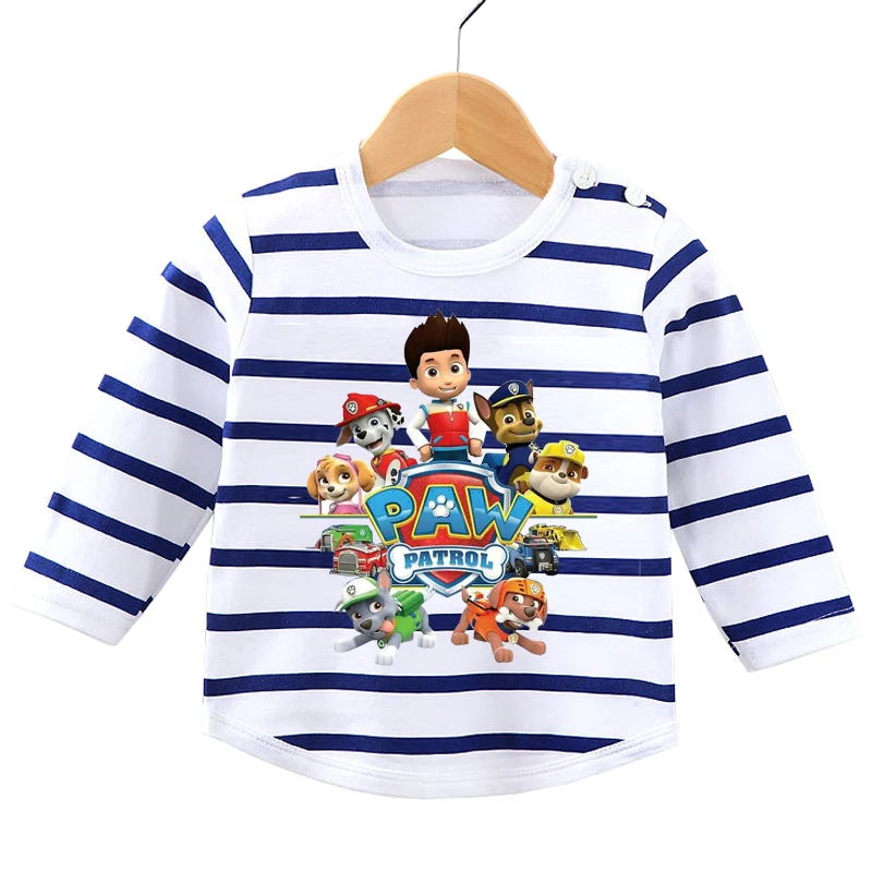 Baby Boys Spring Autumn Costume PAW Patrol Printing Long Sleeve Tshirt Baby Unisex Long Sleeve Tops O-neck Sweatshirt
