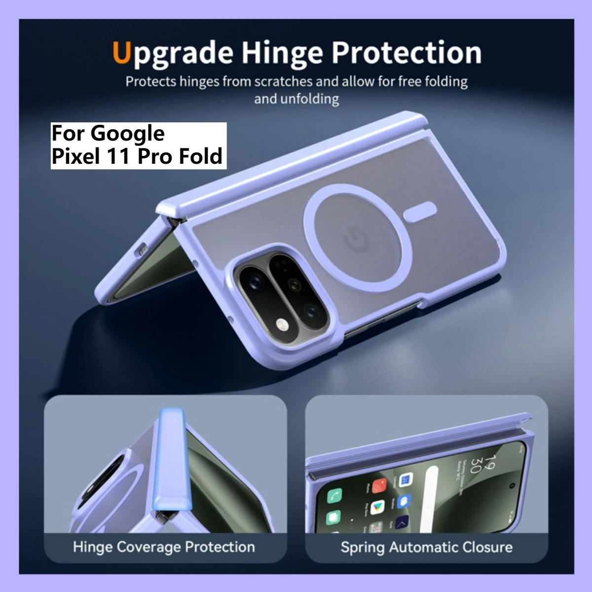 Translucent Matte Phone Case with Skin-Friendly Hinge Protection and Magnetic Closure