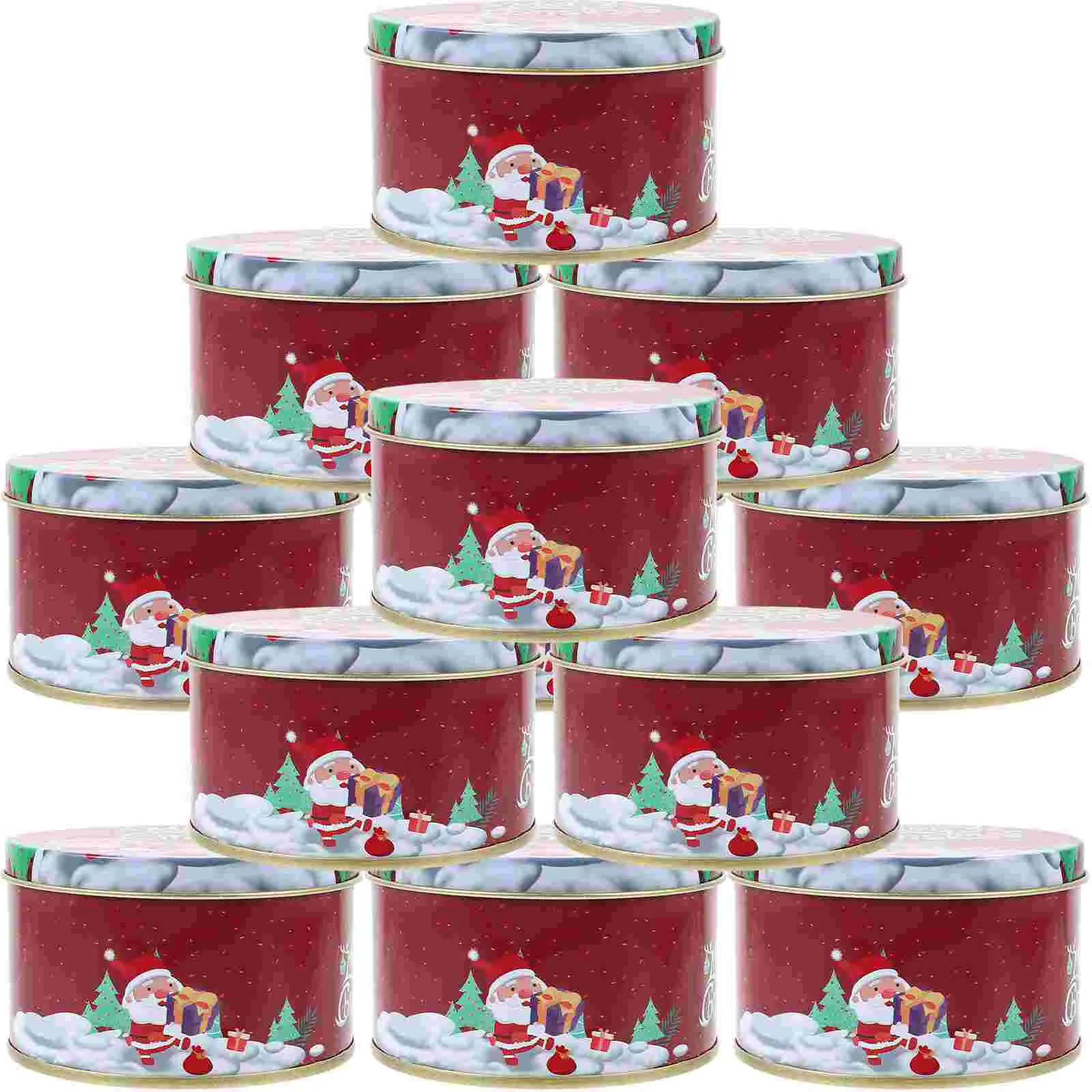 

Christmas Tinplate Candy Boxes Cookie Container For Gift Tins With Lids Christmas Cookie Jar Candy Tin Boxes (Mixed Color)