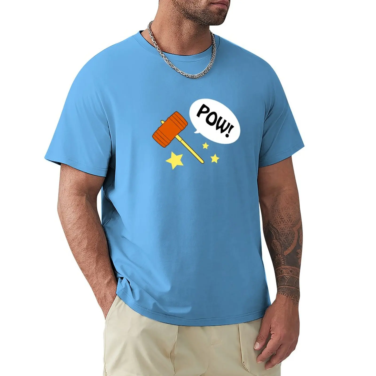 

POW hammer! T-Shirt man clothes Aesthetic clothing plain t shirts men