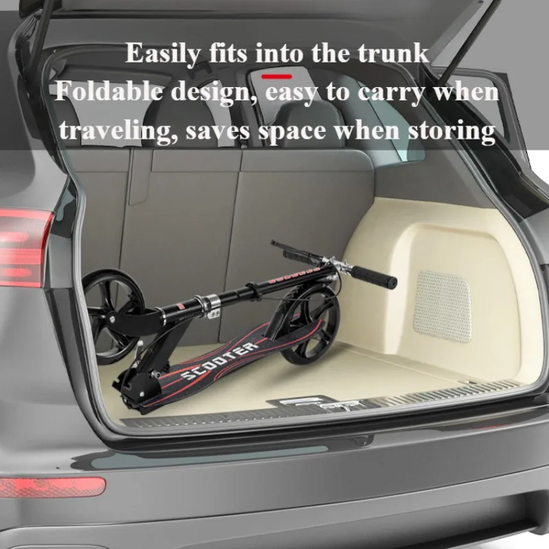 Kick Scooter Portable Foldable Scooter with Adjustable Handlebars Dual Braking System for Kids Teens Adults