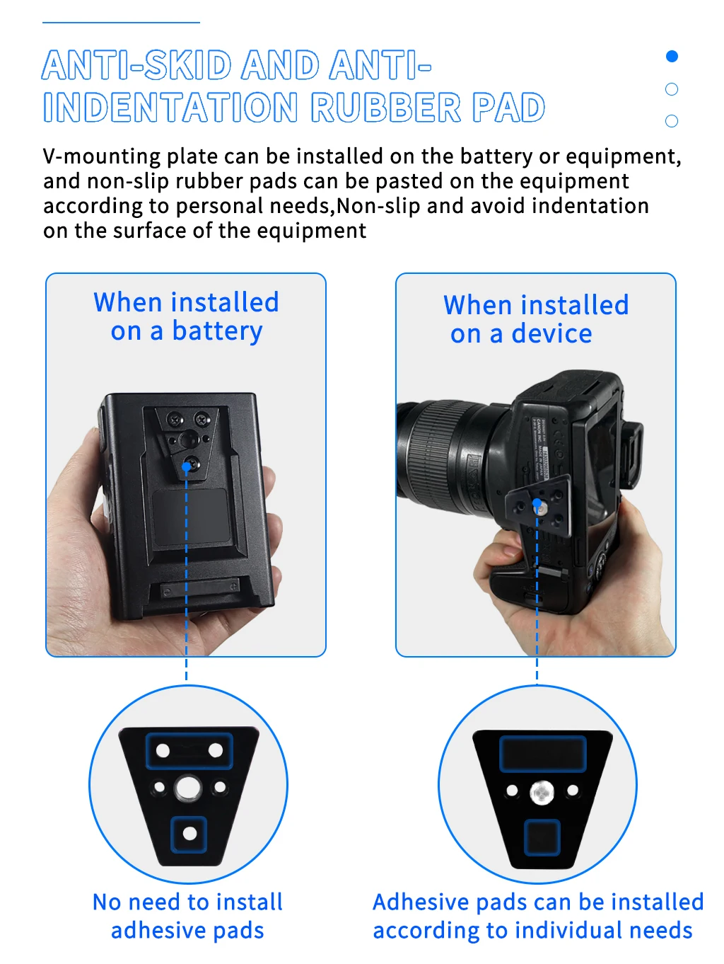 Aluminum V-Lock Battery Mounting Plate Clamp Quick Release for ARCA Tripod Gimba