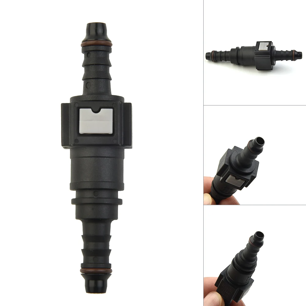 Car Fuel Line Coupler Hose 7.89mm/ID6 Straight Pipe Coupler Quick Disconnect Release Connector Rubber Nylon Accessories 1set