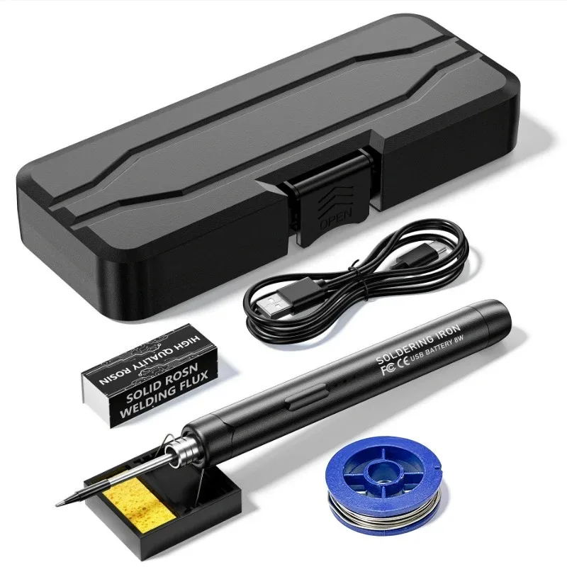 5V 8W Type-C Charging Electric Soldering Iron Portable Cordless 3-Gears Adjustable for Repair