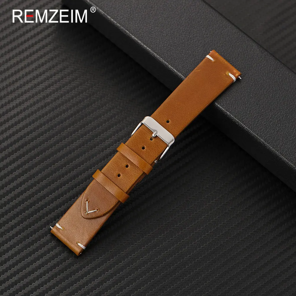 Premium Calfskin Leather Quick Release Watch Strap - Fashion Business Style