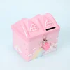 Unicorn Piggy Bank for Girls Banks Kids Cartoon Present House Shape Pink Tinplate 5