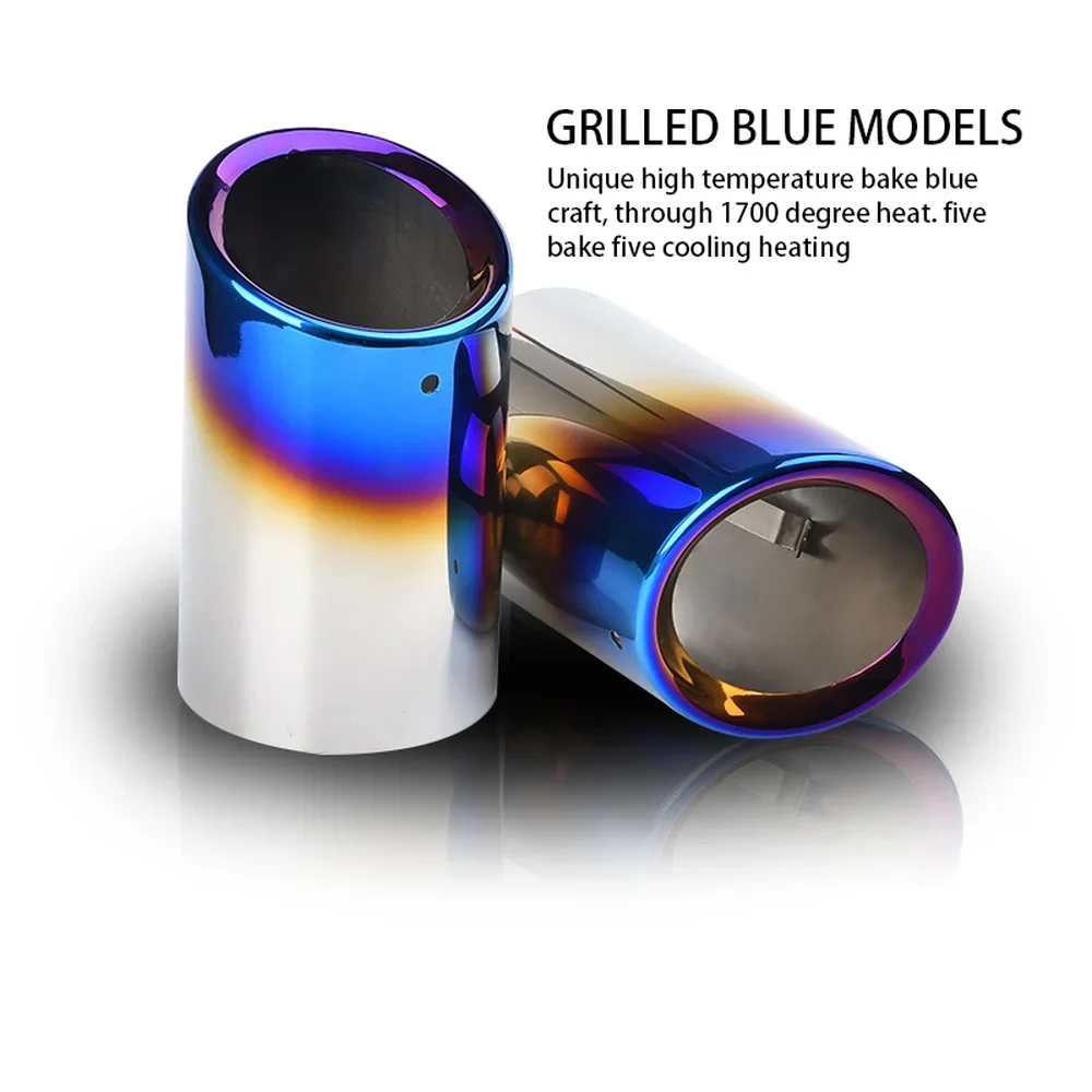 Auto Car Exhaust Muffler Tip Pipes Covers 1/2Pcs fit for VW Tiguan Passat B7 CC Audi A3 8P A4 B8 Q5 A1 2009-2015 Car Accessories car exhaust tail pipe
