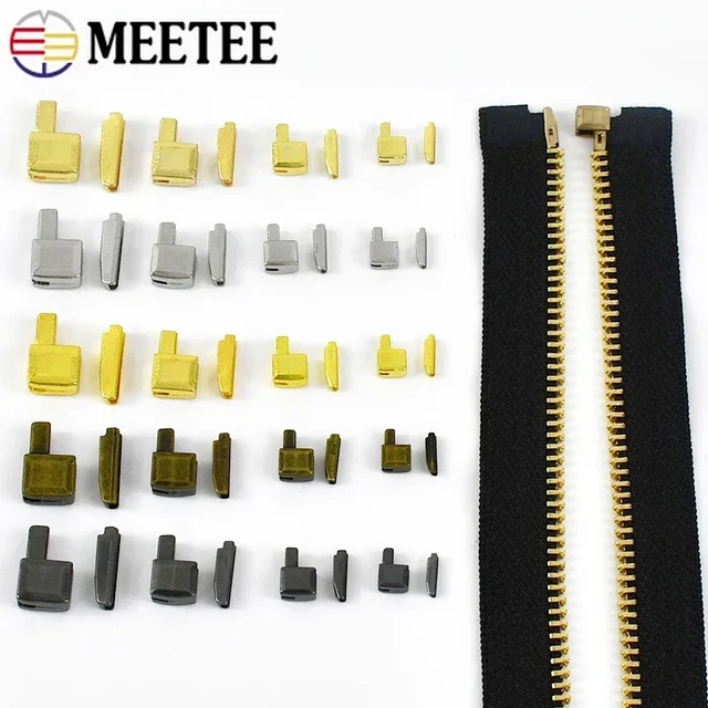 Meetee 3# 5# 7# 8# 10# 10Sets Single Open Slider Plug Accessories Insert  Box Pin Retainer for Metal Zipper Replacement Kit ZA206