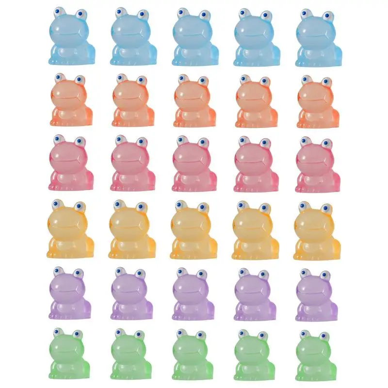 

Glow In The Dark Frog Miniature Dollhouse Resin Ornaments 30Pcs Garden Decorations For Patio Home Yard Party And Lawn