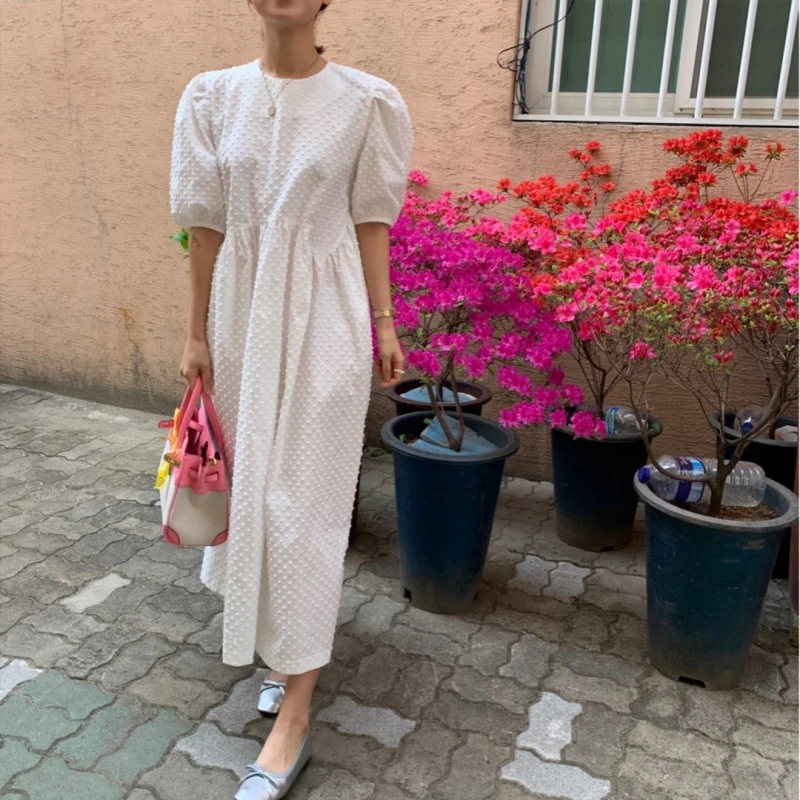 White Elegant Long Dress for Women Casual Summer