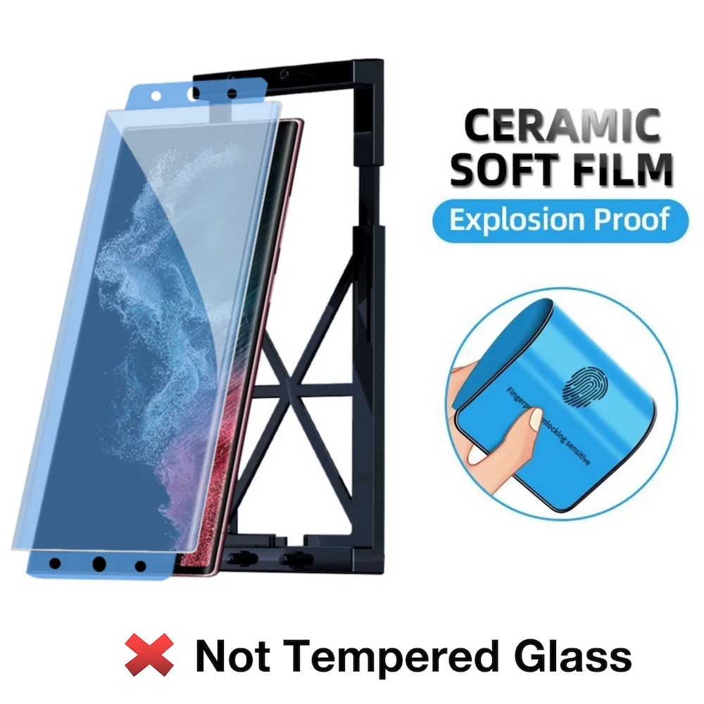 for Samsung S24 S23 S22 S21 S20 S10 NOTE 20 Ultra 10 Plus Explosion-proof Screen Protector Glass Protective with Install Kit