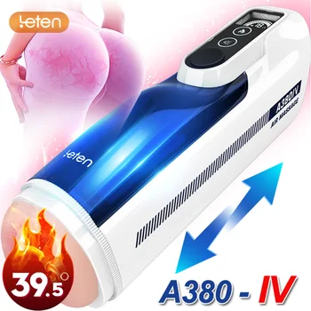 2022 New Leten A380 IV Automatic Piston Telescopic Male Masturbator Cup Heating Vagina Moaning Sex Machine Sex Toys For Man Gay 1