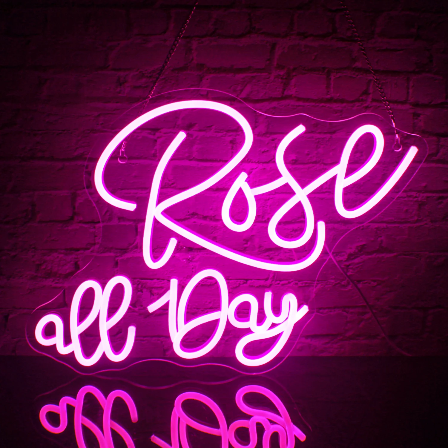 Неоновые вывески розы на весь день