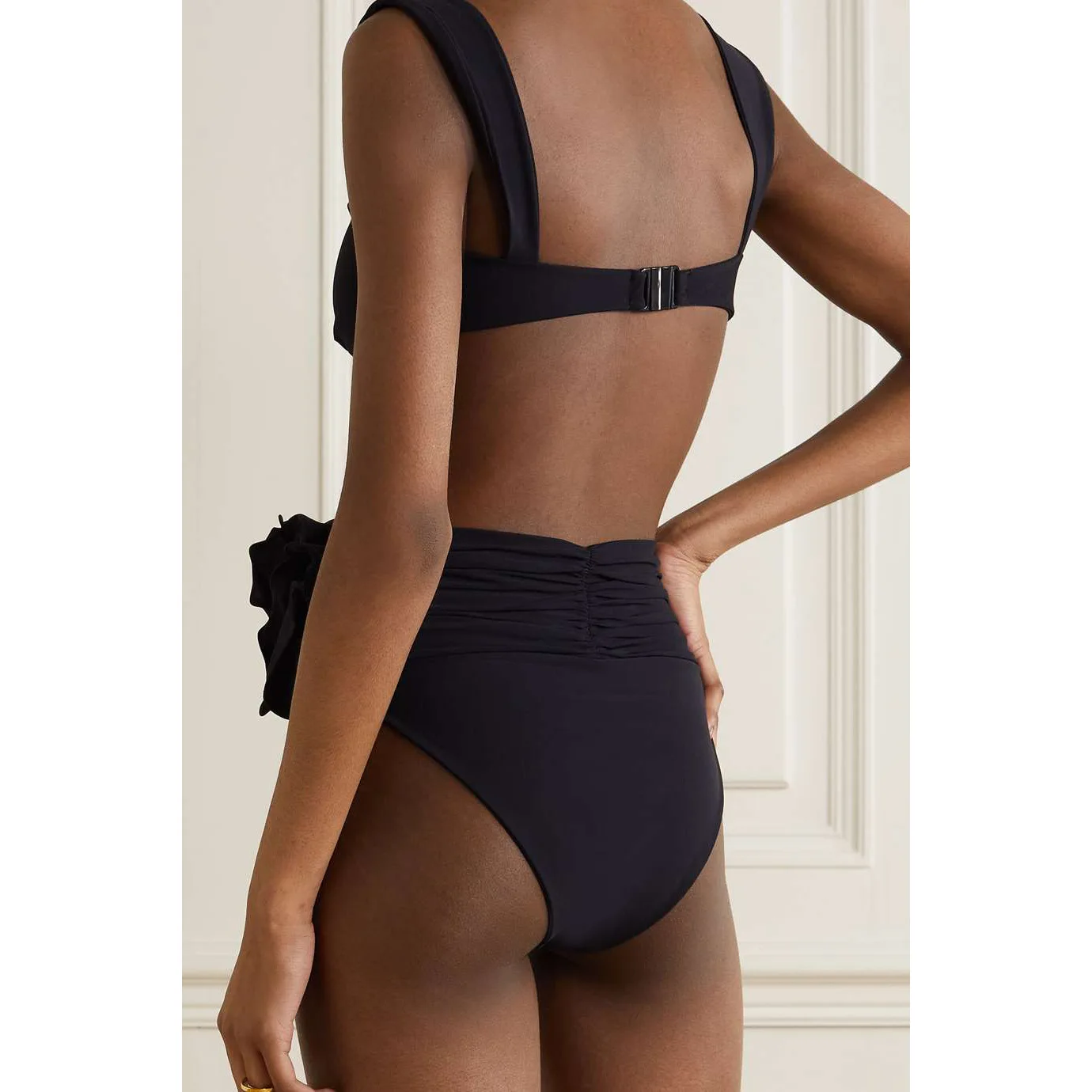 Fashion 3D Flower High-waisted Bikini Swimsuit Summer Beach Wear Swimsuit Women Two-Pieces Solid Color Swimwear