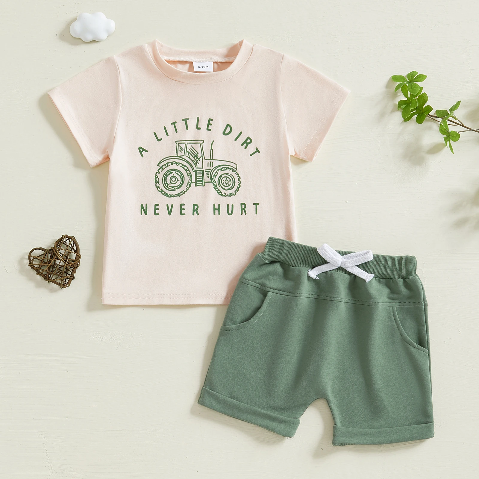 FOCUSNORM 0-4Y Infant Baby Boys Summer Casual Clothes Sets 5 Colors Cartoon Letter Print Short Sleeve T Shirts Solid Shorts