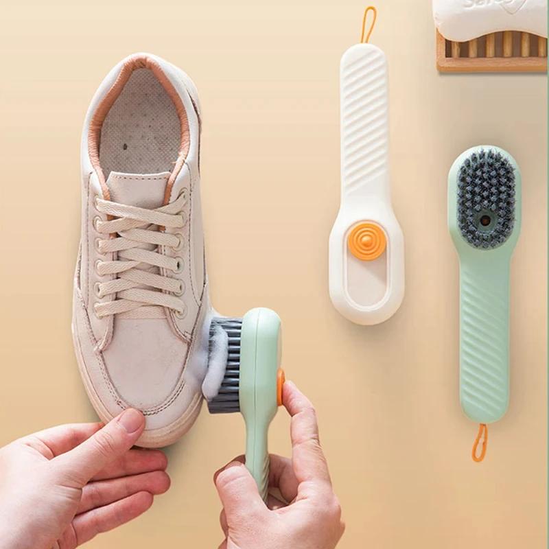 Cleaning Brush Soft Bristled Liquid Shoe Brush Long Handle Clothes Shoe Clothing Board Household Cleaning Tool