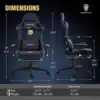 Dowinx Gaming Chair with Massage Lumbar Support, Suede Fabric Ergonomic Computer Chair with Footrest for Adults 2
