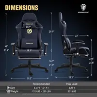 Dowinx Gaming Chair with Massage Lumbar Support, Suede Fabric Ergonomic Computer Chair with Footrest for Adults 2