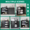 Metal Storage Cabinets with Lock, Small Locker Steel Cabinets, Adjustable Shelves 2 Doors for Home,Office(Black-36) 4