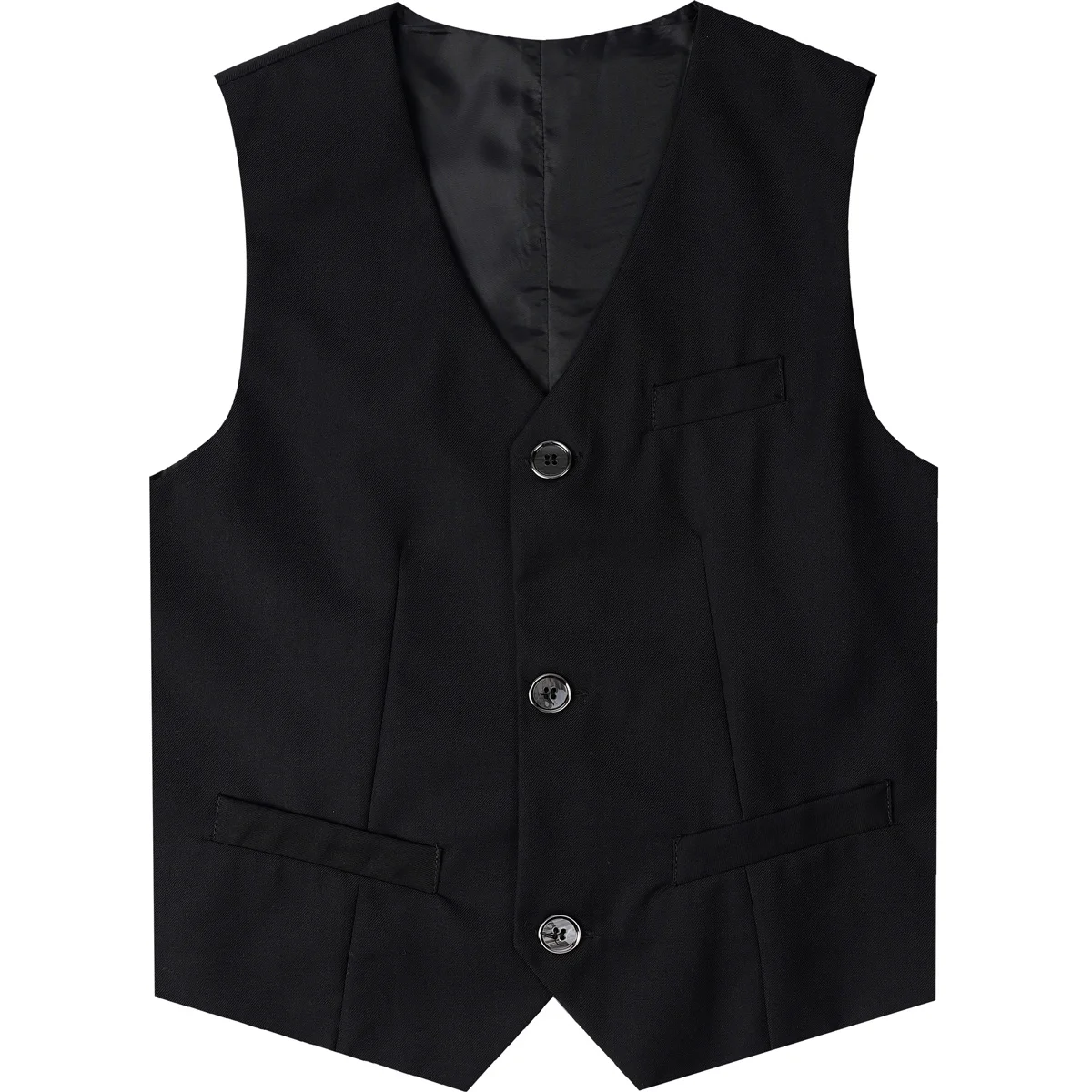 Kids Navy Dress Suit - Black Vest Boys Formal Blazer Toddler Wedding & Party Outfit