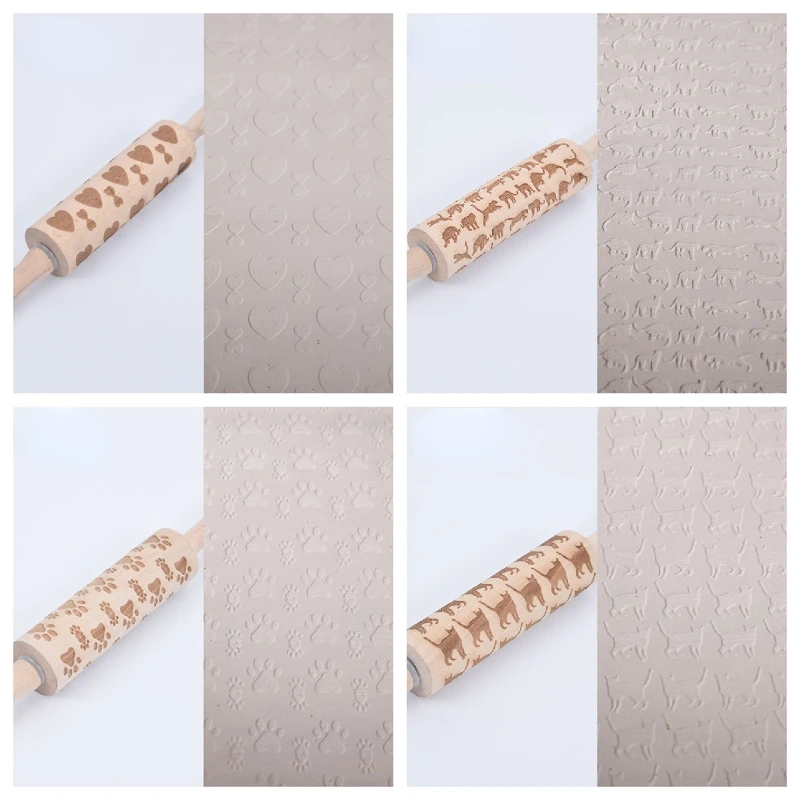 

Инструменты для прокатки деревянной текстуры, звезда, собака, коготь, кошка, рисунок, фотография, формовочные принадлежности