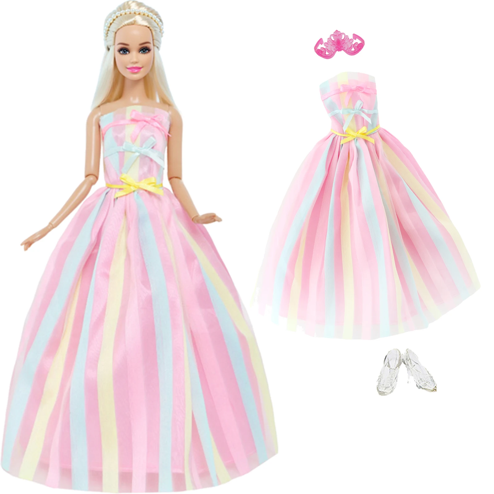Pretty Doll Longuette Evening Dress For Barbie Clothes Accessories 1/6 BJD Blyth Girl's Toys Birthday Present 2