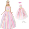 Pretty Doll Longuette Evening Dress For Barbie Clothes Accessories 1/6 BJD Blyth Girl's Toys Birthday Present 2