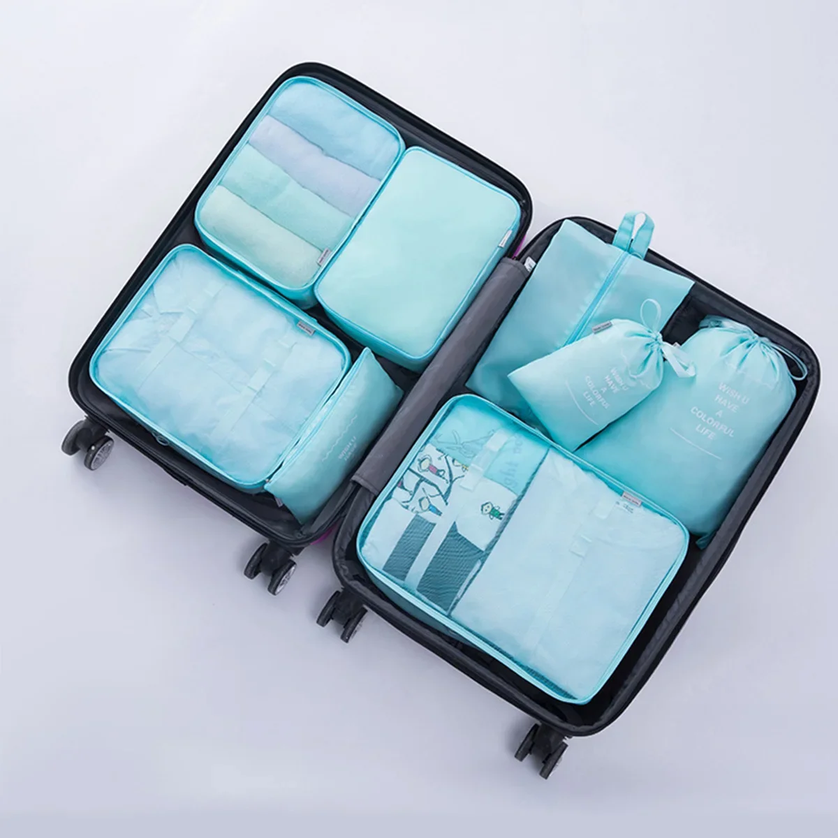 Seven-piece Travel Storage Bag Travel Thickened Suitcase Clothing Classification Storage Bag 7-piece Set