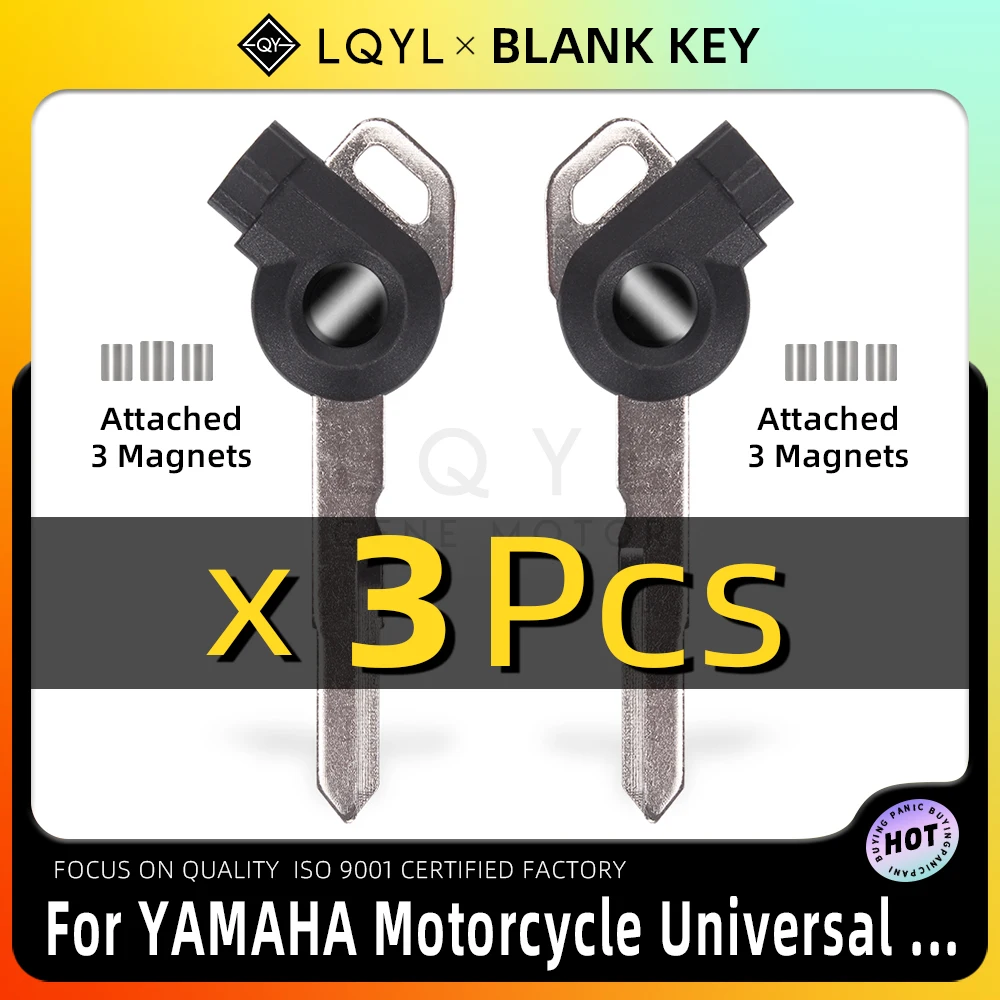 

3Pcs Blank Key Motorcycle Left Right Groove Magnetic Keys For YAMAHA NMAX155 Jinzhan 125 Aurora Third Generation Lh125T-C