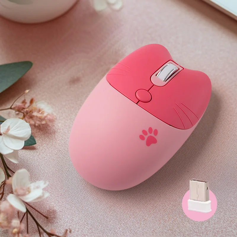 Mofii 귀여운 고양이 2.4G 무선 마우스, USB 수신기 플러그 앤 플레이, 3 조정 가능한 DPI, 노트북, PC, 컴퓨터와 호환 가능