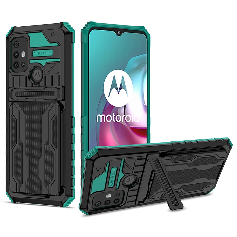 Shockproof Armor Phone Case with Card Holder for Moto Motorola G Series