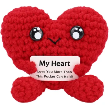 Funny Handmade Crochet Heart Doll Valentine's Day Mother's Day Birthday & More Desktop Ornament Home Decor 1