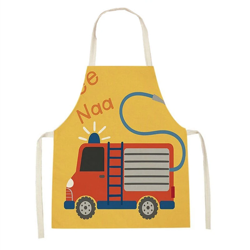 Cartoon Car Excavator Pattern Children's Antifouling Apron Parent-child Household Kitchen Cooking Adults Sleeveless Backless Apr baby accessories carry bag	 Baby Accessories