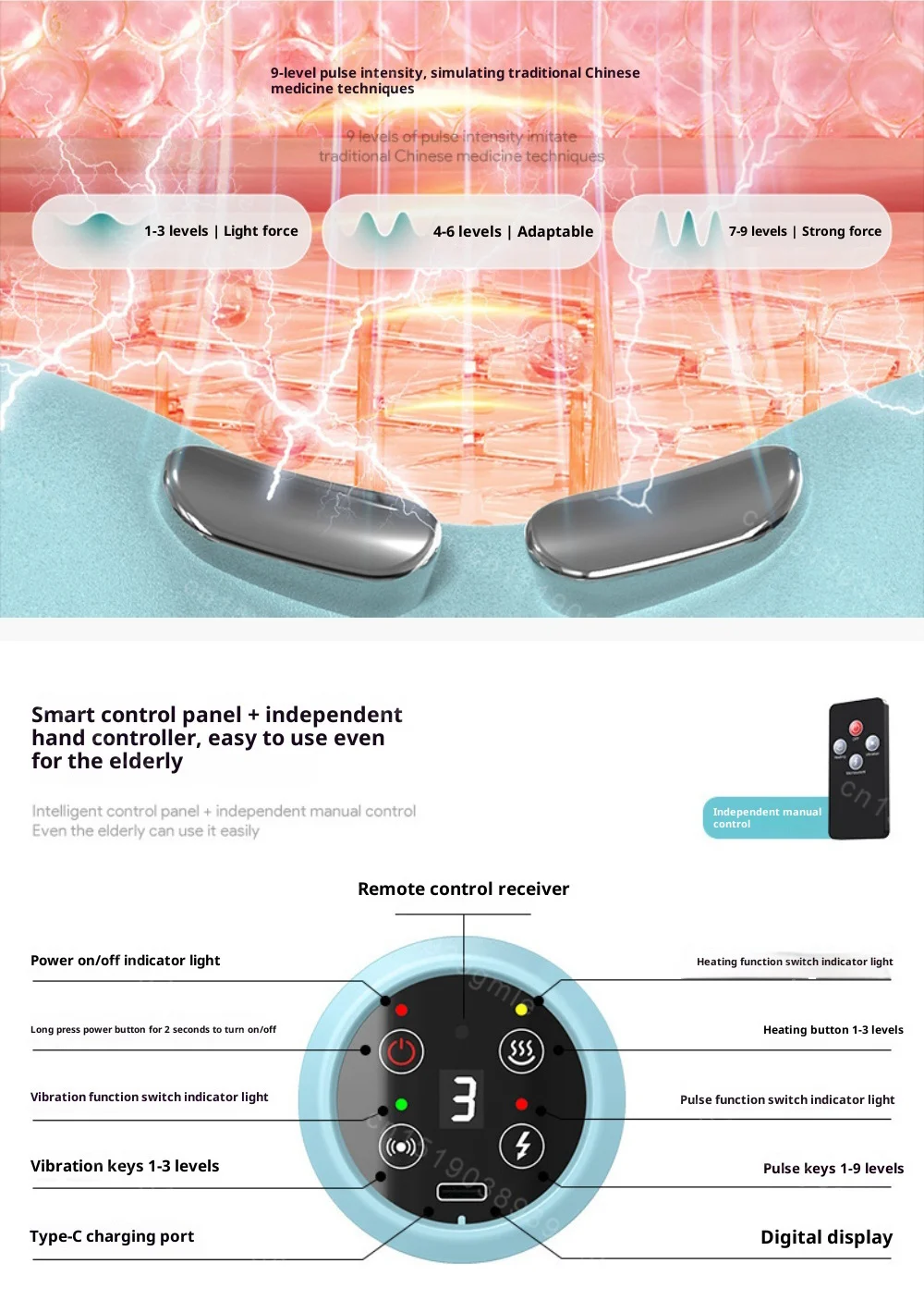 Electric Cervical Massager Neck Stretcher Chiropractic Traction Head Acupoint Massage Pillow Shouder Neck Back Massager Relax