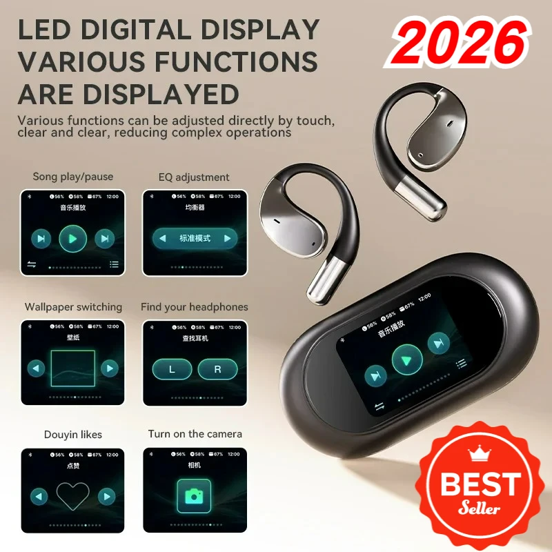 Wireless Earbuds with AI Translator 144 Languages Bluetooth Headphones Touch Screen Control Noise Reduction for Business