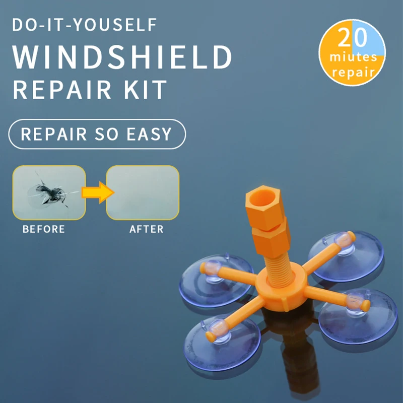 Windshield Repair Kit Quick Fix Car Cracked Glass Resin Sealer DIY Auto Window Screen Polishing Windshield Repair Kit Automotive Glass Repair Glass Polishing Kit