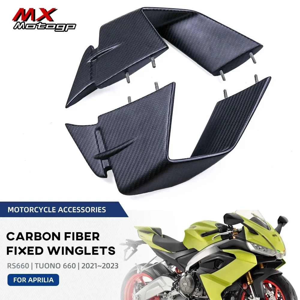 Motor Aerodynamic Side Winglets Fairing Kits For Aprilia RS660 Tuono 660 2021-2023 Motorcycle Carbon Fiber Side Fixed Wing Parts