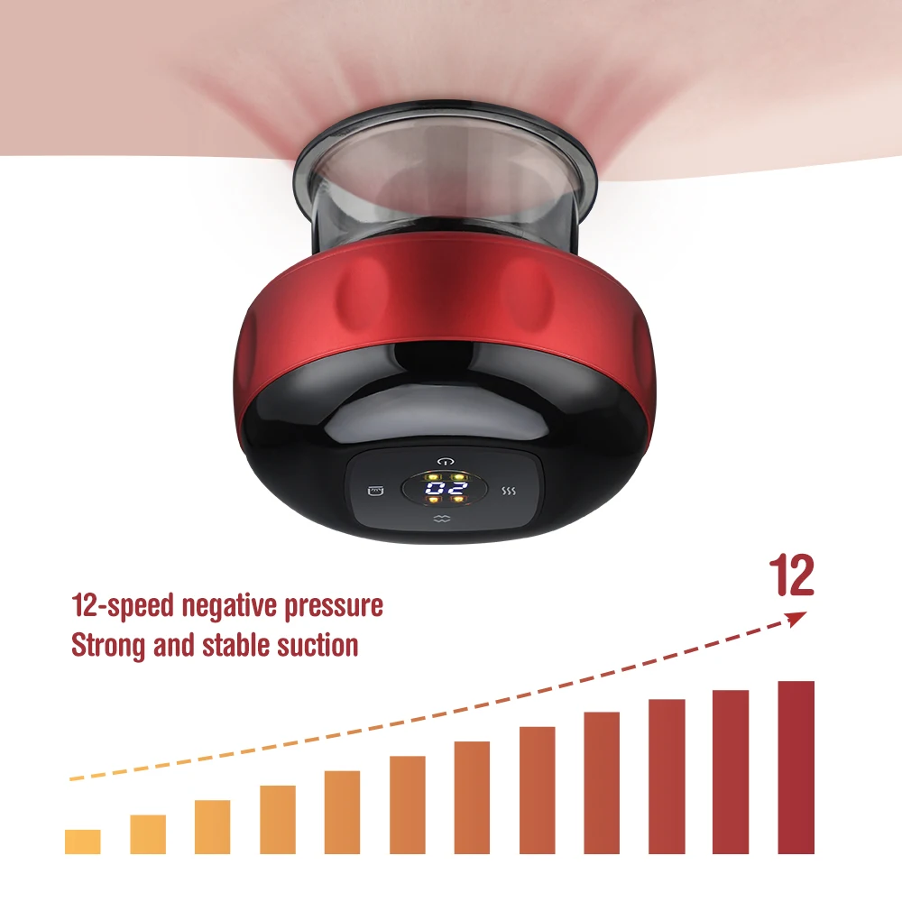 Smart Cupping Scraping Therapy Massager with Red Light Therapy Timing Electric Cupping Massager Bian Stone Gua Sha Scraping Tool 3