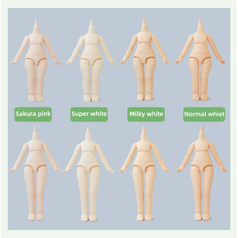 NWE YMY Body Obitsu11 1/12bjd Nude Dolls Moveable Jointed for Ob11 BJD GSC White Skin Boy Girl Body Doll Toy Replacement Hand