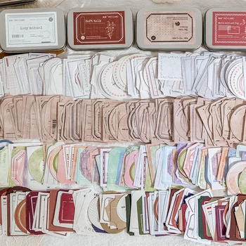 150 pz/pacco scatola vintage etichette materiali carta fai da te ufficiale collage cancelleria scrapbooking forniture pianificatore carta decorativa