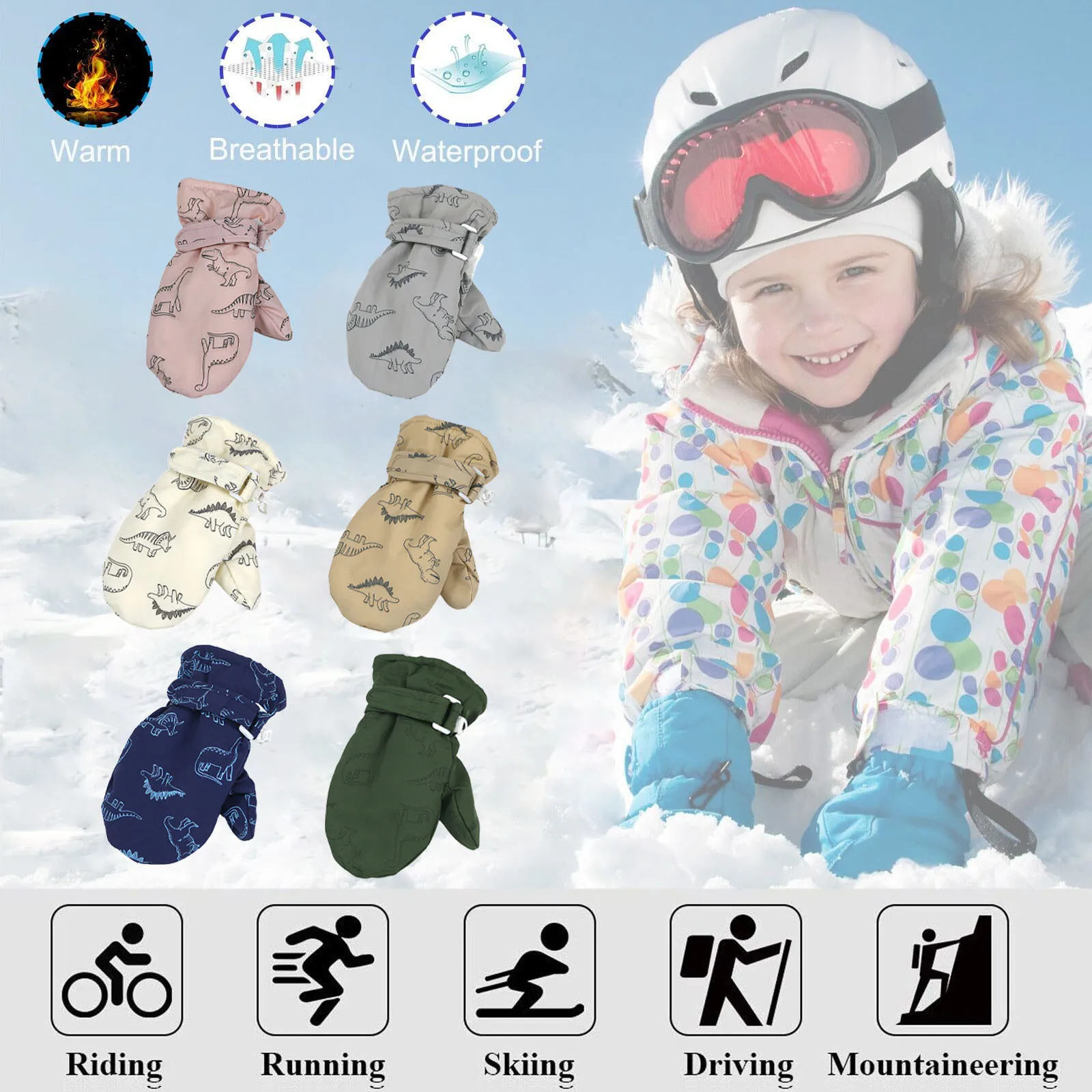 Baby Gloves For Scratching Walsking Kids Winter Gloves Snow Ski Cold Weather Insulated Outdoor Snowboard For 로리타 코스프레