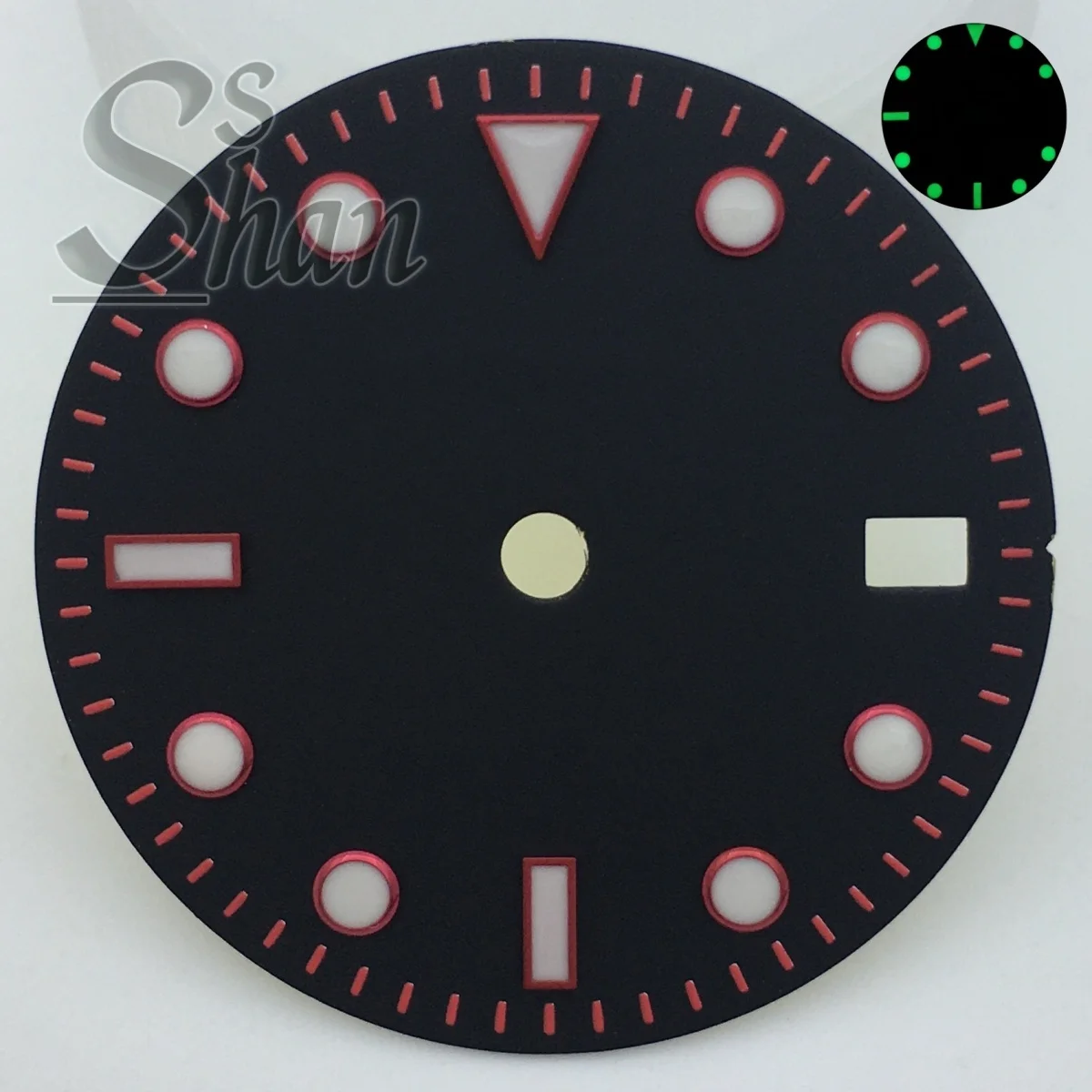 Black Dial with Multicolor Index Sides and Green Luminous Feature - 29MM