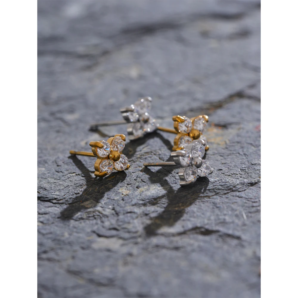 Yhpup Waterproof Cubic Zirconia Stud Earrings